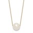 10K Yellow Gold 10-11mm Round White Pearl Rope Necklace - 17 in.