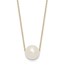 10K Yellow Gold 10-11mm Round White Pearl Rope Necklace - 17 in.