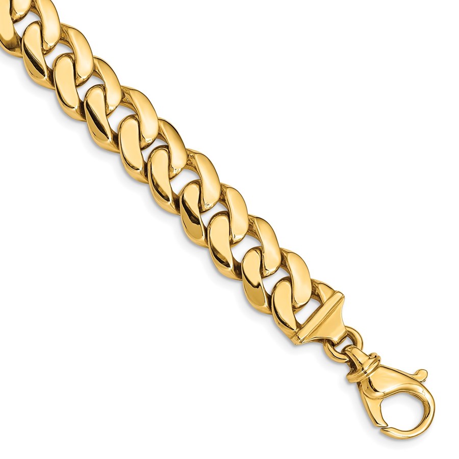 10K Yellow Gold 10.75mm Fancy Link Bracelet - 8.5 in.