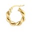 10K Yellow Gold 10x4 mm Braided Double Tube Hoop Earrings