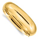 10K Yellow Gold 11/16 Hinged Bangle Bracelet - 7 in.