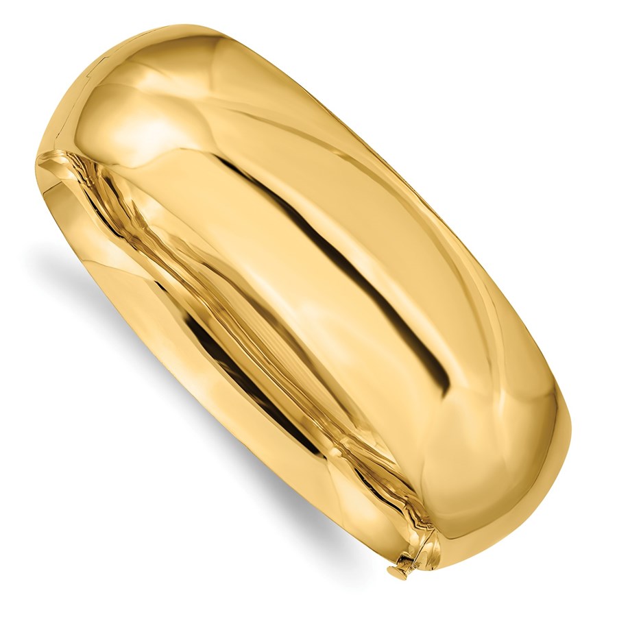 10K Yellow Gold 13/16 Hinged Bangle Bracelet - 7 in.