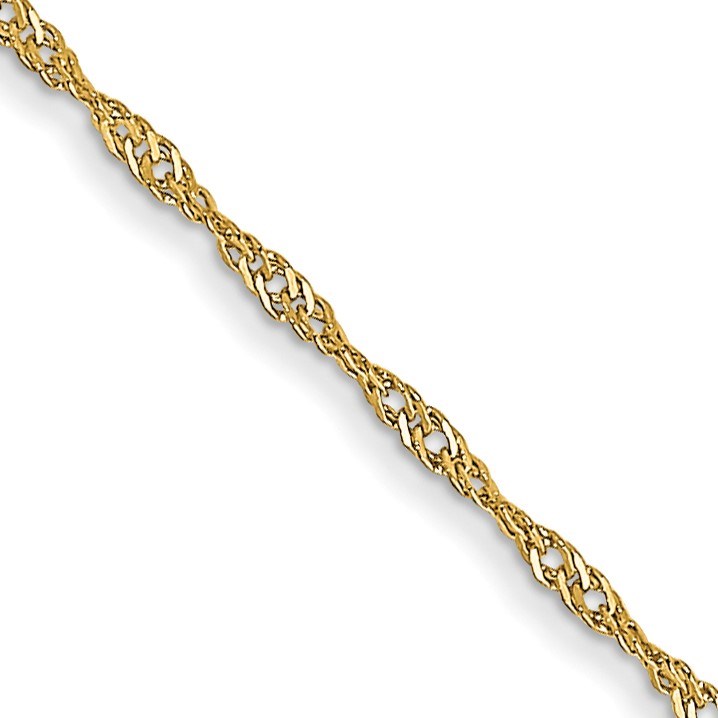 10K Yellow Gold 1mm Carded Singapore Chain - 16 in.
