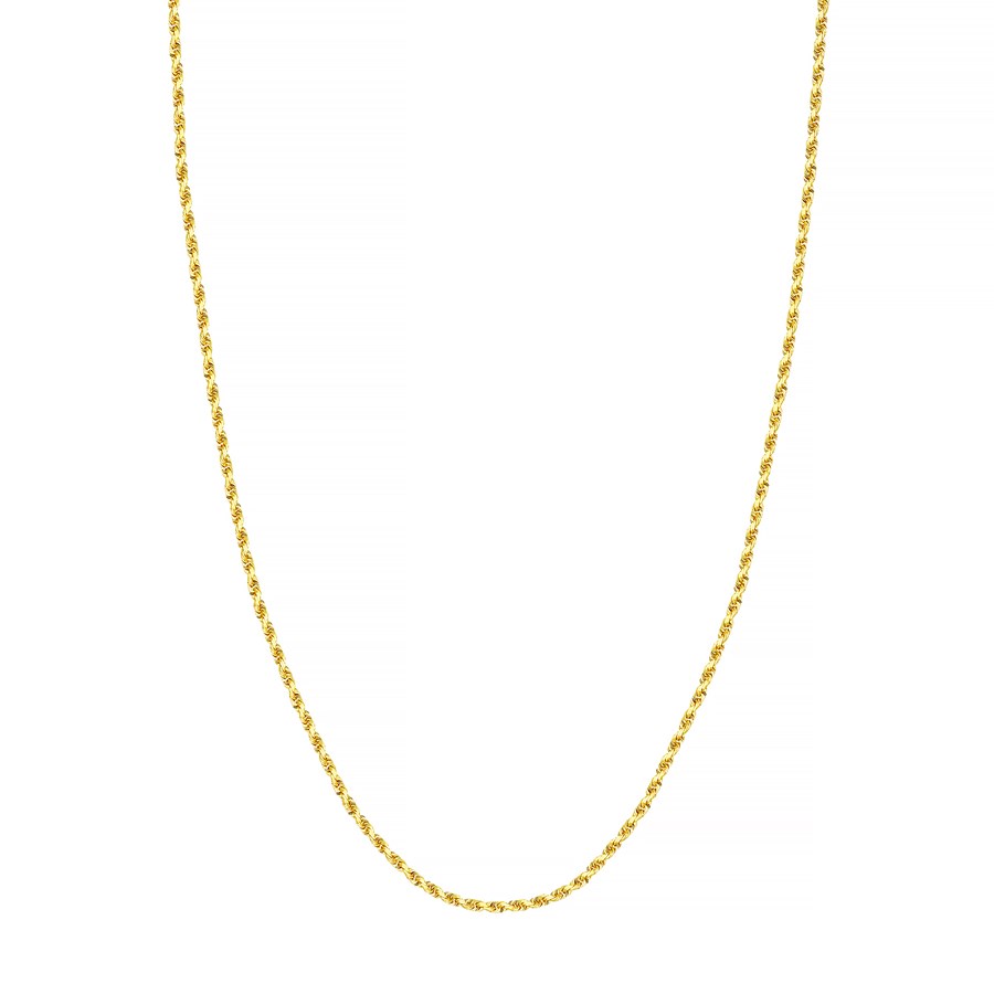 10K Yellow Gold 2.15 mm DC Rope Chain with Lobster Clasp - 16in.