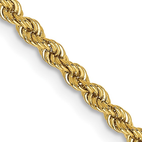 10K Yellow Gold 2.25mm Regular Rope Chain - 18 in. 10K Yellow Gold 2.25mm Regular Rope Chain - 18 in.