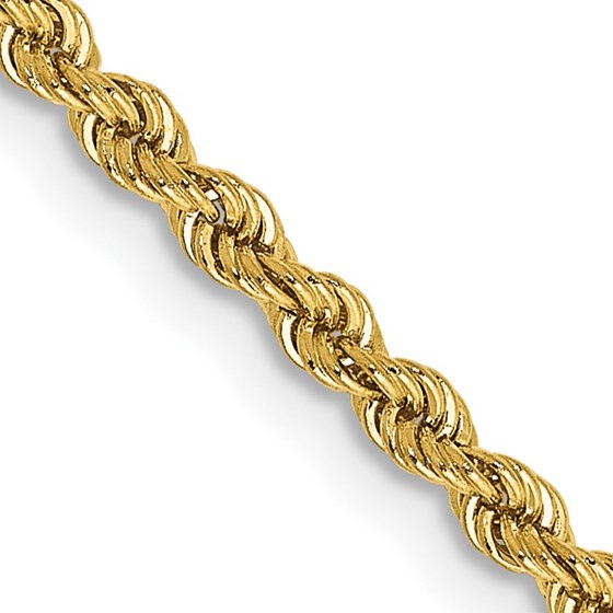 10K Yellow Gold 2.25mm Regular Rope Chain - 24 in.