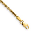 10K Yellow Gold 2.25mm Semi-solid D/C Rope Chain - 9 in.