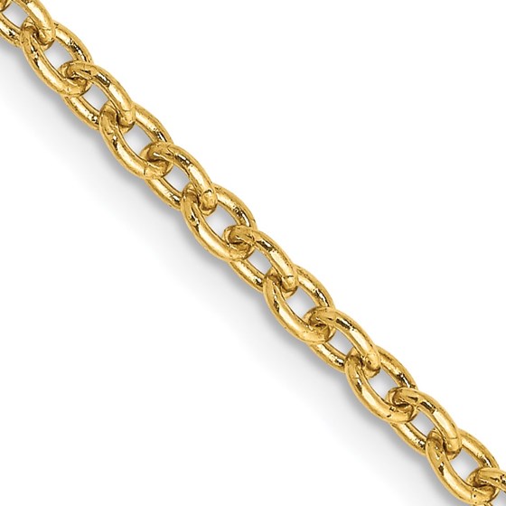 10K Yellow Gold 2.4mm Round Open Link Cable Chain - 20 in. 10K Yellow Gold 2.4mm Round Open Link Cable Chain - 20 in.