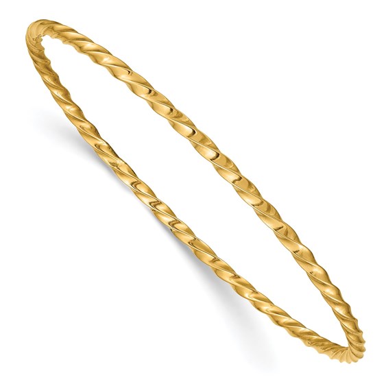 10K Yellow Gold 2.50mm Twisted Slip-on Bangle - 8 in. 10K Yellow Gold 2.50mm Twisted Slip-on Bangle - 8 in.