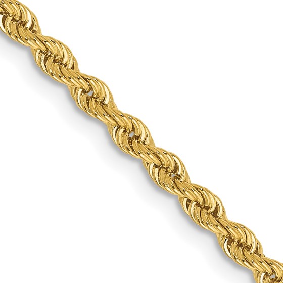 10K Yellow Gold 2.5mm Regular Rope Chain - 16 in.
