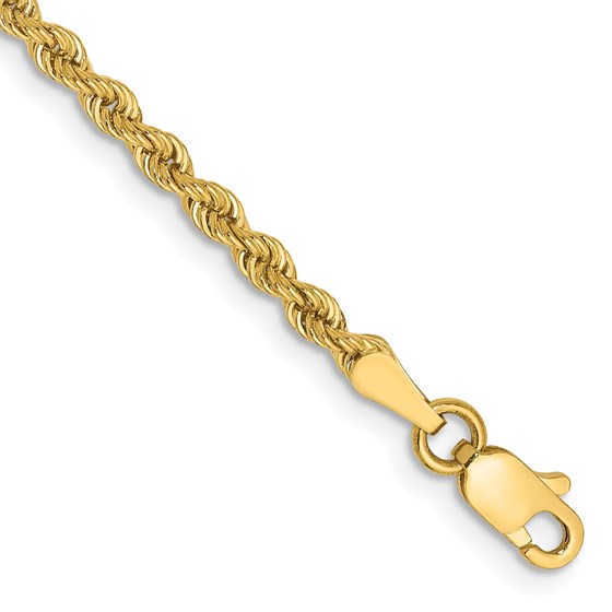 10K Yellow Gold 2.5mm Regular Rope Chain - 7 in. 10K Yellow Gold 2.5mm Regular Rope Chain - 7 in.