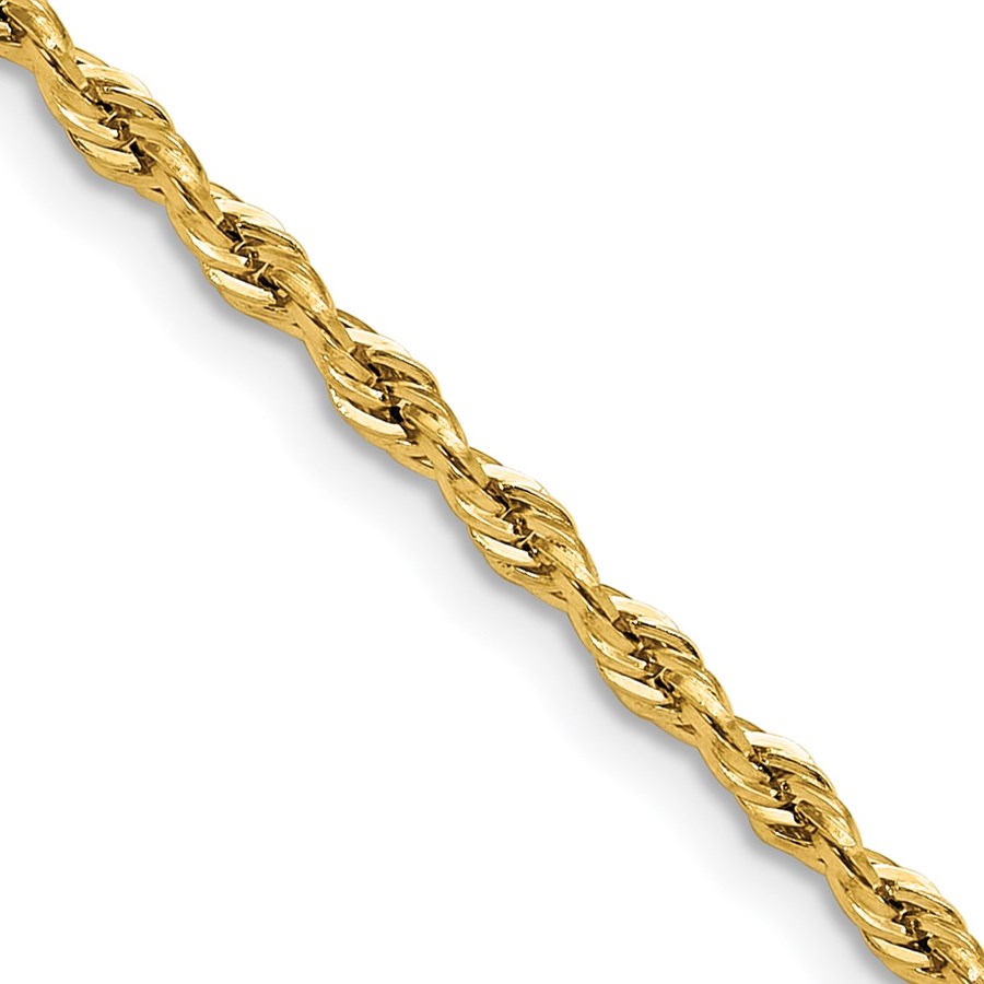 10K Yellow Gold 2.5mm Semi-Solid Rope Chain - 22 in.