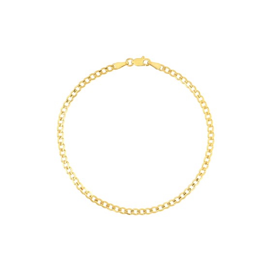 10K Yellow Gold 2.7 mm Concave Open Curb w Lobster Clasp - 8in. 10K Yellow Gold 2.7 mm Concave Open Curb w Lobster Clasp - 8in.