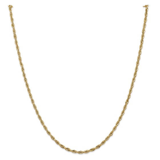 10k Yellow Gold 2.8 mm Semi-Solid Rope Chain - 28 in. 10k Yellow Gold 2.8 mm Semi-Solid Rope Chain - 28 in.