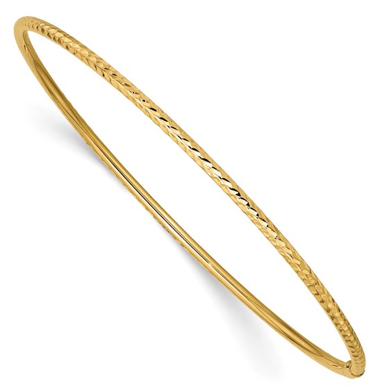 10K Yellow Gold 2mm Diamond-cut Tube Slip-on Bangle - 8.25 in. 10K Yellow Gold 2mm Diamond-cut Tube Slip-on Bangle - 8.25 in.