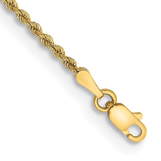 10K Yellow Gold 2mm Regular Rope Chain - 7 in. 10K Yellow Gold 2mm Regular Rope Chain - 7 in.