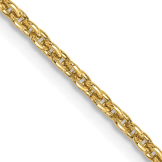 10K Yellow Gold 2mm Round Open Link Cable Chain - 16 in.