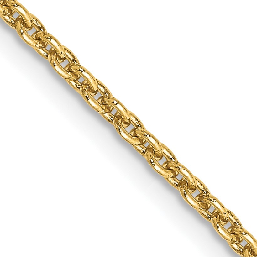 10K Yellow Gold 2mm Round Open Link Cable Chain - 24 in.