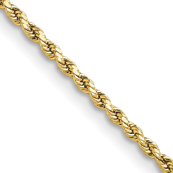 10K Yellow Gold 2mm Semi-solid D/C Rope Chain - 26 in. 10K Yellow Gold 2mm Semi-solid D/C Rope Chain - 26 in.
