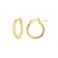 10K Yellow Gold 2mm x 15mm Polished Round Tube Hoop Earrings