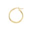 10K Yellow Gold 2mm x 20mm Polished Round Tube Hoop Earrings