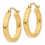 10K Yellow Gold 2x3mm Square Tube Hoops - 20 mm