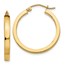 10K Yellow Gold 2x3mm Square Tube Hoops - 25 mm