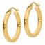 10K Yellow Gold 2x3mm Square Tube Hoops - 25 mm