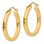 10K Yellow Gold 2x3mm Square Tube Hoops - 25 mm