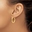 10K Yellow Gold 2x3mm Square Tube Hoops - 25 mm