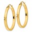 10K Yellow Gold 2x3mm Square Tube Hoops - 30 mm