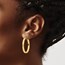 10K Yellow Gold 2x3mm Square Tube Hoops - 30 mm