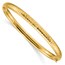 10K Yellow Gold 3/16 Fancy Hammered Bangle Bracelet - 7 in.