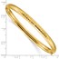 10K Yellow Gold 3/16 Fancy Hammered Bangle Bracelet - 7 in.