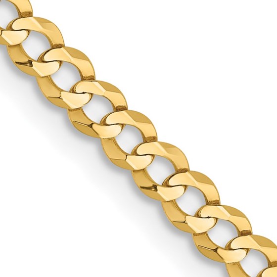 10K Yellow Gold 3.1mm Lightweight Flat Cuban Chain - 24 in. 10K Yellow Gold 3.1mm Lightweight Flat Cuban Chain - 24 in.