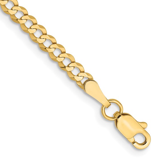 10K Yellow Gold 3.1mm Lightweight Flat Cuban Chain - 7 in. 10K Yellow Gold 3.1mm Lightweight Flat Cuban Chain - 7 in.