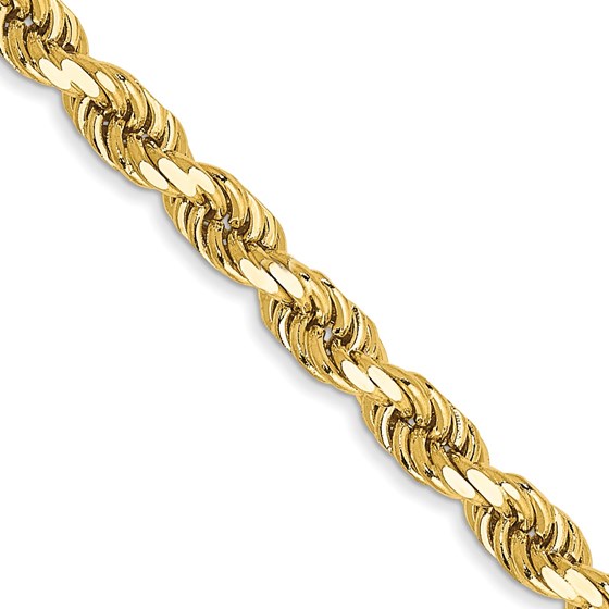 10K Yellow Gold 3.5mm Semi-solid D/C Rope Chain - 26 in. 10K Yellow Gold 3.5mm Semi-solid D/C Rope Chain - 26 in.
