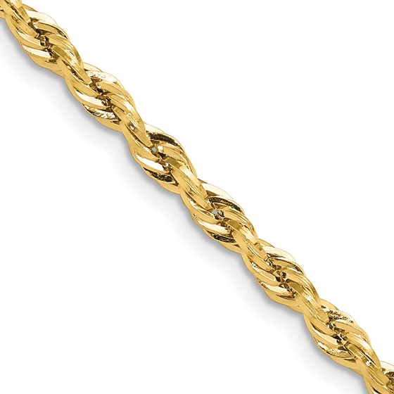 10K Yellow Gold 3.5mm Semi-Solid Rope Chain - 26 in. 10K Yellow Gold 3.5mm Semi-Solid Rope Chain - 26 in.