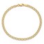 10K Yellow Gold 3.5mm Solid Double Link Charm Bracelet - 7 mm