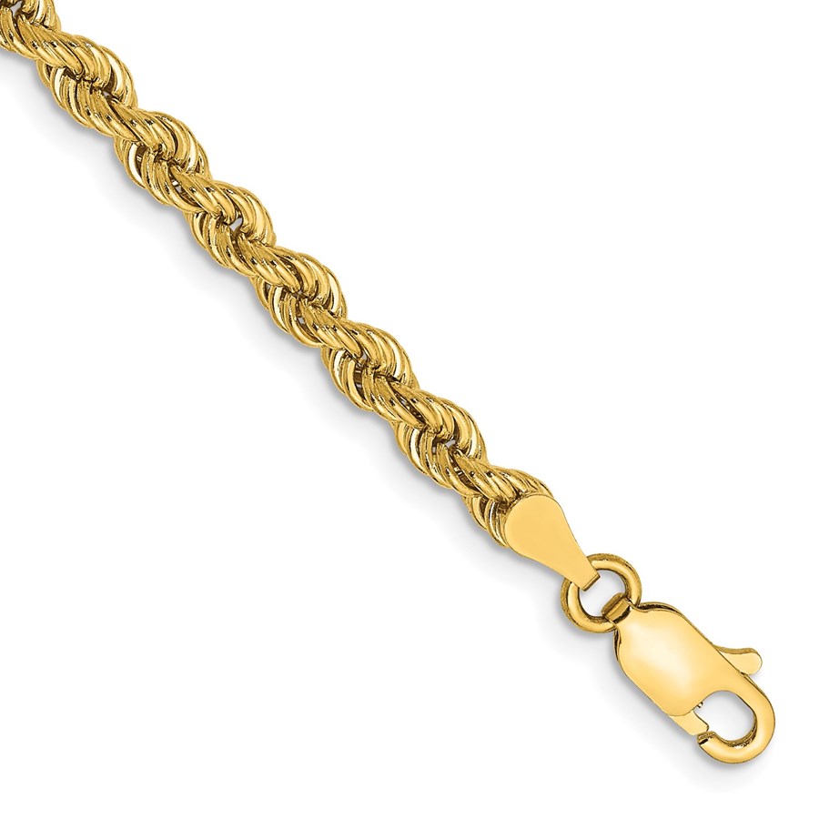 10K Yellow Gold 3.65mm Regular Rope Chain - 7 in.