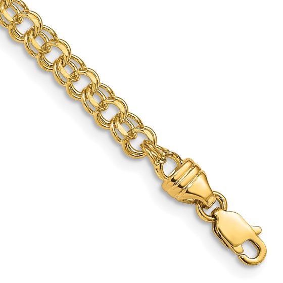 10K Yellow Gold 3.75mm Solid Charm Bracelet - 7 mm 10K Yellow Gold 3.75mm Solid Charm Bracelet - 7 mm