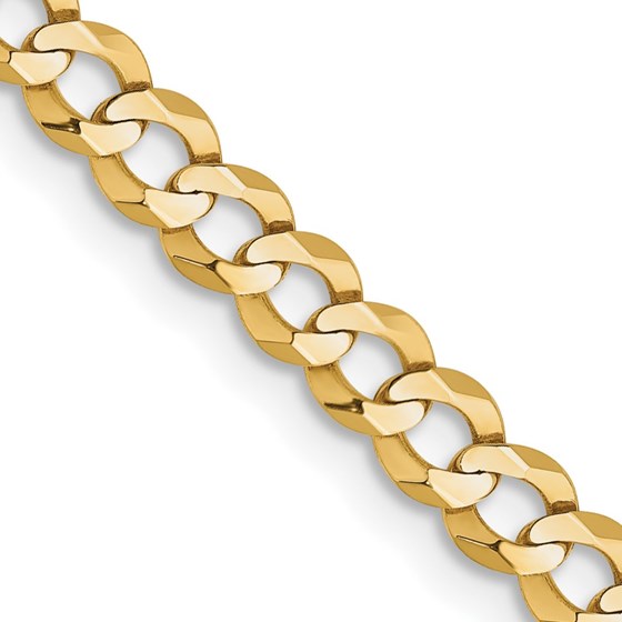 10K Yellow Gold 3.7mm Lightweight Flat Cuban Chain - 26 in. 10K Yellow Gold 3.7mm Lightweight Flat Cuban Chain - 26 in.