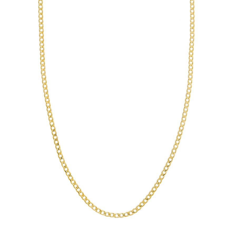 10K Yellow Gold 3.9 mm Concave Open Curb Chain - 24in