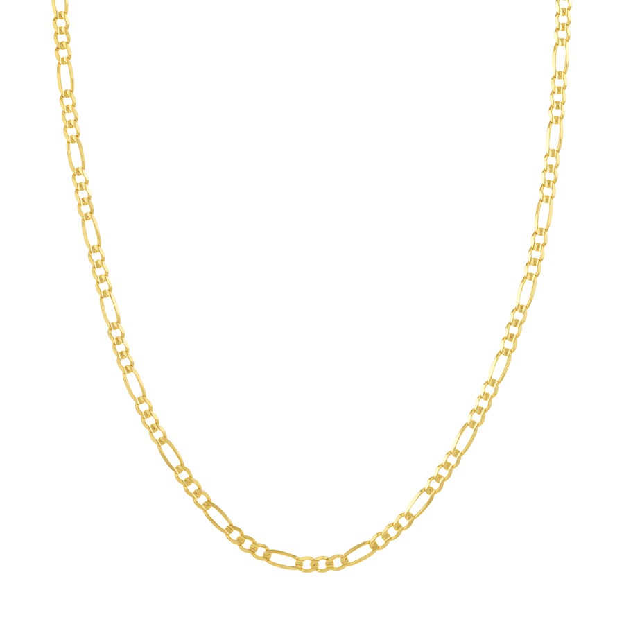 10K Yellow Gold 3.9 mm Light Figaro Chain w Lobster Clasp - 20in