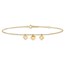 10K Yellow Gold 3 Hearts 9in Plus 1in Extension Anklet - 9 in.