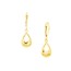 10K Yellow Gold 3D Open Teardrop Leverback Dangle Earrings