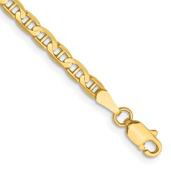 10K Yellow Gold 3mm Concave Anchor Chain - 9 in. 10K Yellow Gold 3mm Concave Anchor Chain - 9 in.