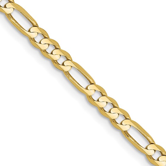 10K Yellow Gold 3mm Flat Figaro Chain - 16 in. 10K Yellow Gold 3mm Flat Figaro Chain - 16 in.