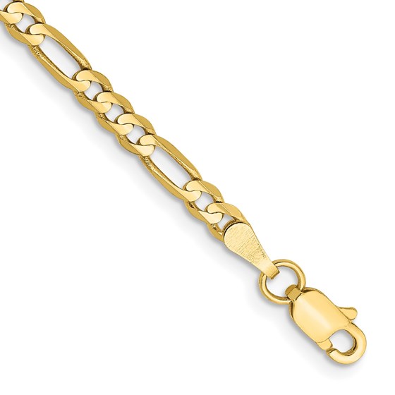 10K Yellow Gold 3mm Flat Figaro Chain - 7 in. 10K Yellow Gold 3mm Flat Figaro Chain - 7 in.