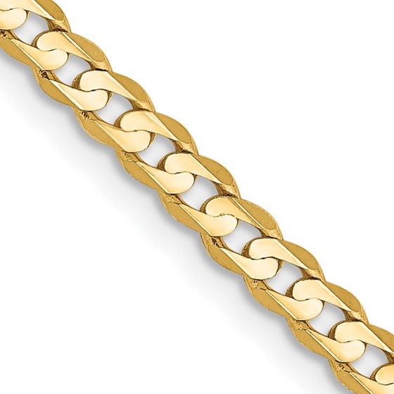 10K Yellow Gold 3mm Open Concave Curb Chain - 18 in. 10K Yellow Gold 3mm Open Concave Curb Chain - 18 in.